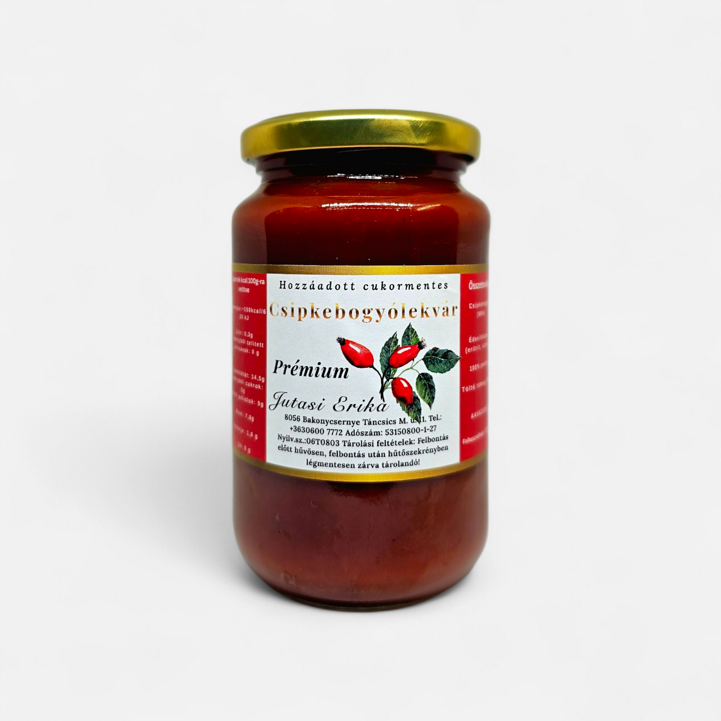 Hozzáadott cukormentes prémium csipkebogyólekvár - 360g