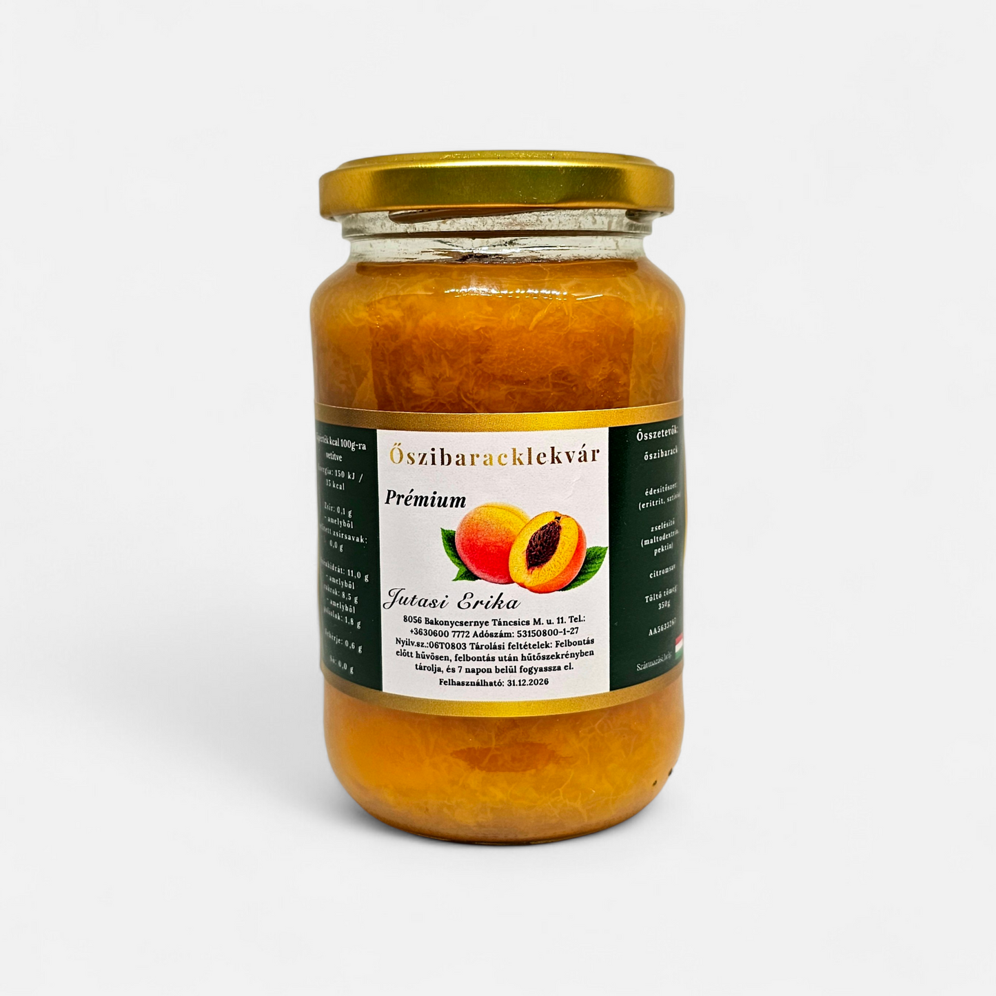 Prémium őszibaracklekvár - 350g